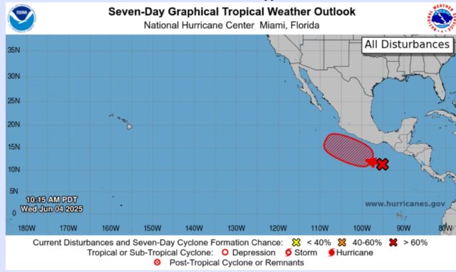 O mapa mostra onde a tempestade tropical de "alta chance" se forma esta semana

