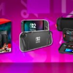 Nintendo Switch 2 e Mario Kart World Bundle Box contra um fundo branco