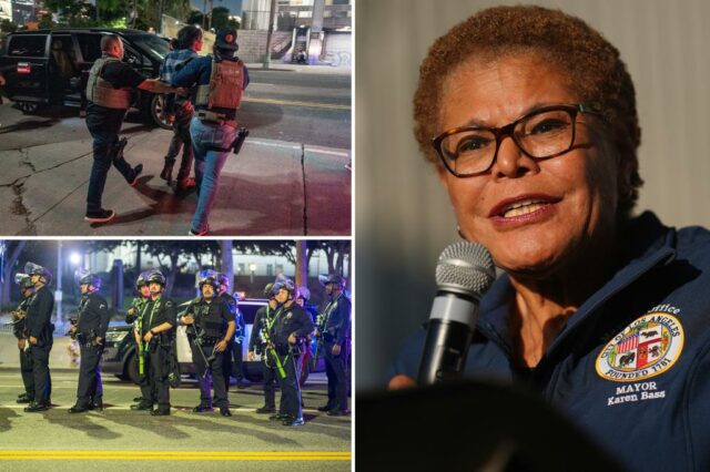 O prefeito de Los Angeles levanta o tempo da polícia, que ela impôs durante protestos contra ataques de imigração


