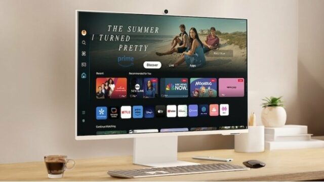 O versátil Monitor Samsung M8 de 32 polegadas é quase meio curto na Amazon

