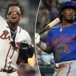 Ronald Acuña comemora depois de vencer Braves por 5-4, 10 turnos sobre Mets em 17 de junho de 2025.