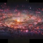 Uma imagem da galáxia escultora feita com a ajuda de imagens do grande telescópio do Observatório do Sul da Europa.