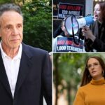 Andrew Cuomo fala em uma festa noturna com suas filhas e filho - -nela.