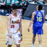Leonard Santilla PBA durante a Copa das Filipinas, o jogo entre os pintores de Rain ou Shine Elasto e TNT Tropang 5G.