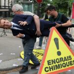 Presidente francês Emmanuel Macron Wax roubado por ativistas do Greenpeace