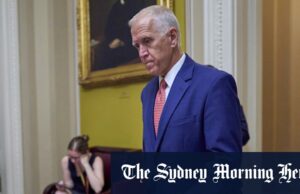 Republicanos que votaram na “Lei Big-Beautiful” para intervir após ameaças de Trump O senador Thomas Till chega a Fort Bragg de manhã para ouvir o presidente Donald Trump falar.