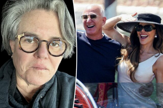Rosie O'Donnell Trashes Jeff Bezos, Lauren Sánchez "Gross" $ 50 milhões $ casamento: "Eu virei meu estômago"

