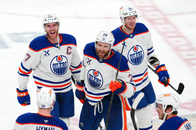 McDavid e Draisaitl combinaram-se para o vencedor do jogo na quarta-feira à noite- fonte: Imagn