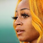 Sha'Carri Richardson Equipe US Paris 2024 Retrato olímpico durante o retrato. (Foto Harry como/Getty Images)
