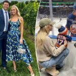 Sydney Esiaton diz adeus ao marido "emocional" depois de se aposentar no marido da NHL Matt Martin