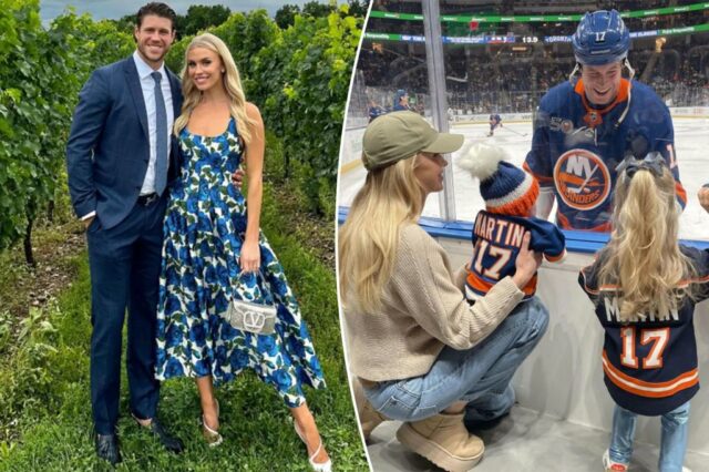 Sydney Esiaton diz adeus ao marido "emocional" depois de se aposentar no marido da NHL Matt Martin

