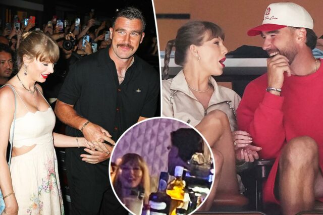 Taylor Swift All Smiles, quando ele apoia Travis Kelce durante o início do campo de treinamento de Nashville

