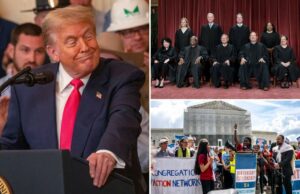 Trump vence uma vitória séria em um caso de cidadania de aniversário como ordens em todo o país Presidente Trump fala no pódio, reunindo apoio para