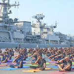 Uma queda de vedação para o 11º de Yoga
