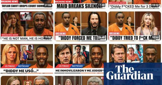 Vídeos falsos, gerados pela IA sobre o julgamento de Diddy Salling em milhões de visualizações no YouTube

