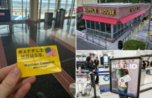 Waffle House Post com um “ID real” se torna viral, o que levou a reação da TSA nas mídias sociais Miami, Flórida, Aeroporto Internacional em Miami, Mensagem de Id de Segurança Interna.