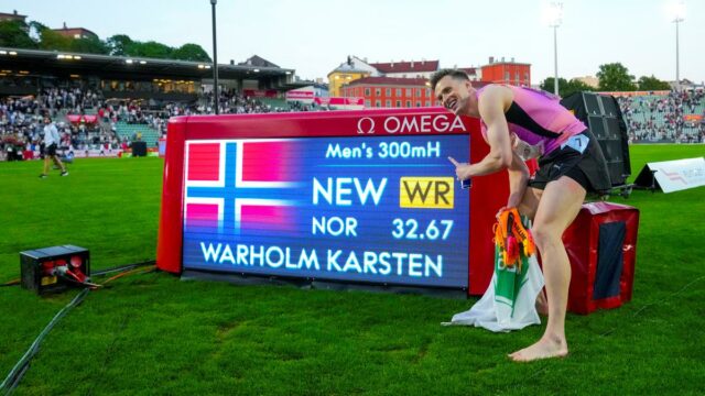 Warholm coloca o melhor mundo em 300m obstáculos na Liga de Diamondos de Oslo

