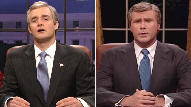 Will Forte admite que "estava de alguma forma caindo" como George V. Bush no "SNL" após o vídeo Ferrel

