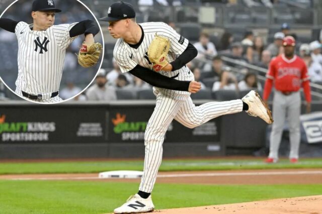 Will Warren permitiu três formas de onda em seis rodadas nas perdas do Yankee por 4-0 com os anjos em 17 de junho de 2025.