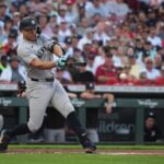 Giancarlo Stanton Swing durante os Yankees-Reds em 23 de junho de 2025.