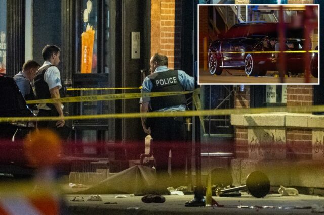 A polícia de Chicago investiga o tiroteio em 3 de julho de 2025.