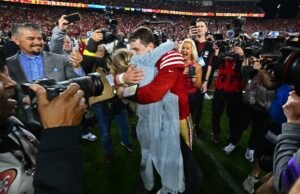 49ers quarterback Brock Purdy se torna o pai de uma garota 49ers quarterback Brock Purdy se torna o pai de uma garota