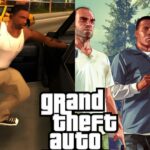 Artes oficiais de Michael, Trevor e Franklin (foto através de jogos de rockstar)