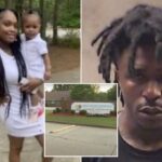 A Georgia Killer cospe nos promotores um momento depois de ser condenado à prisão perpétua pelo tiroteio fatal da mãe de seu filho em frente ao centro do jardim de infância