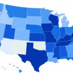 A amostra do mapa dos estados com o ensino médio