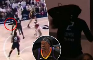 A estrela da WNBA Kahleah Copper’s Parga cai do meio do jogo-o fã é jogado atrás da zombaria A estrela da WNBA Kahleah Copper's Parga cai do meio do jogo-o fã é jogado atrás da zombaria