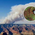 A imagem de satélite mostra que os devasties atingem o árifólio do Arizona
