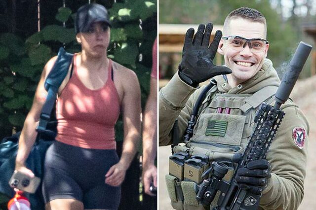 A inexpressível "Tot Mama" Casey Anthony notou abraçando-se com o ex-proprietário da loja de armas.

