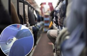 A lei chocante em voo de Southwest Flyer deixa o emblema do ninho atordoado Vista do passageiro da Southwest Airlines do assento da aeronave.