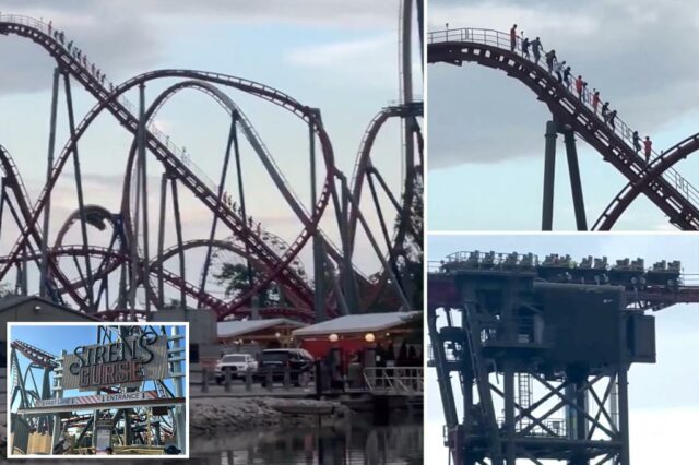 A montanha -russa de "Curse de Sirena" de Cedar Point se decompõe pela quarta vez desde a abertura, forçando os pilotos a reduzir a curva de 160 pés de altura: vídeo

