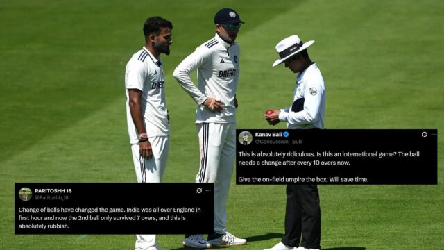 'A mudança das bolas mudou o jogo' - fãs, Eng vs Ind 2025 reage a várias mudanças de bola pela Índia no segundo dia de teste


