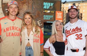 A noiva de Gunnar Henderson, Katherine, envia uma mensagem sincera para Hannah, a esposa de Ryan O’Hearn depois de vencer o primeiro mestre All-Star Head March Madness Logo