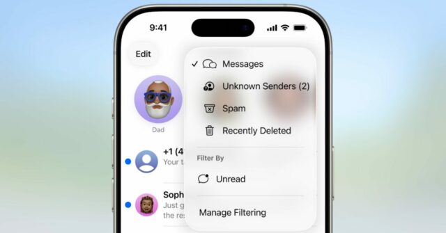 IOS 26 mensagens de remetentes indesejados