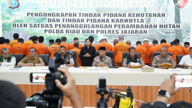 A polícia regional de Riau baixou o caso de invasão da floresta de 143 hectares em Rokan Hulu, dois autores foram presos


