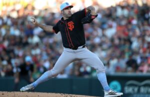 A série brutal de perder Justin Verlander continua a perda “embaraçosa” dos gigantes Um arremessador de San Francisco Giants joga um beisebol.