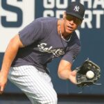 Aaron Judge, que fica em 10 dias de IL, trabalha em exercícios antes de vencer no Yankees por 5-4, 11 no ataque dos raios em 30 de julho de 2025.