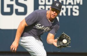 Aaron Juiz Yankees está trabalhando em exercícios com Giancarlo Stanton Aaron Judge, que fica em 10 dias de IL, trabalha em exercícios antes de vencer no Yankees por 5-4, 11 no ataque dos raios em 30 de julho de 2025.