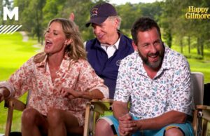 Adam Sandler e Julie Bowen na tecnologia de captura de movimento que costumavam se tornar mais jovens em Happy Gilmore 2 Adam Sandler e Julie Bowen na tecnologia de captura de movimento que costumavam se tornar mais jovens em Happy Gilmore 2