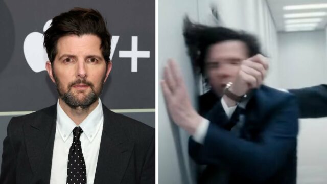 Adam Scott recebeu um terremoto para os propósitos registrados por uma grande luta "Ponto de indenização": "Você pode ver que minha cabeça está batida"

