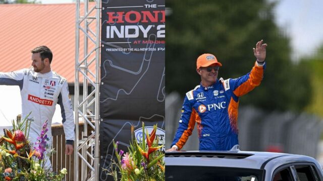 Alex Palou e Pato O'Ward, que ainda atiraram no Campeonato IndyCar de 2025, bem como um único motorista

