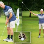 Amante do golfe afunda um buraco "maravilhoso" para o 90º aniversário