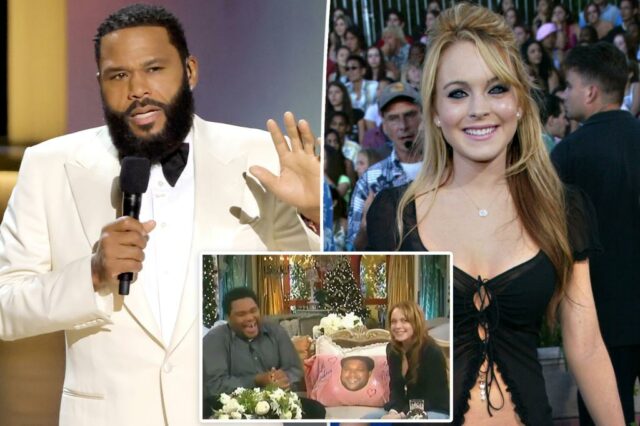Anthony Anderson se vira para ele, que diz que Lindsay Lohan "gosta deles jovem"

