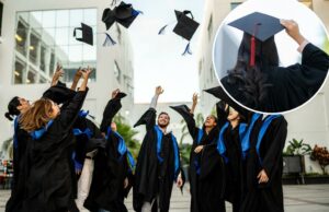 Aqui estão as cidades em que os graduados da universidade têm a melhor chance de conseguir um emprego – e Nova York não é um deles Vista de uma pessoa em roupas de diploma.