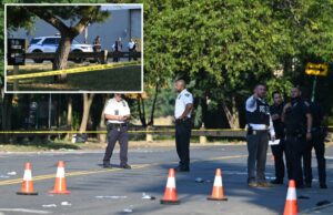 Bermeni em máscaras de esqui atiram em dois homens mortos em frente ao parque de Nova York e depois foge O homem de 21 anos foi baleado no tronco e nas nádegas, e a segunda vítima, 22 anos, foi explodida na axila e no ombro quando as balas voaram por volta das 6 da manhã na Avenida Brush, perto da Schley Avenue, no pescoço de Troggs, ao lado de Ferry Point Park, informou a polícia.