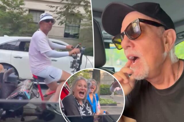 Billy Joel choca o motorista do pedicab de Nova York, passageiros jogando em "Estado de Mente" em Nova York


