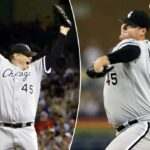 Bobby Jenks e Paul Konerko comemoram a vitória na Chicago White Sox World Series.